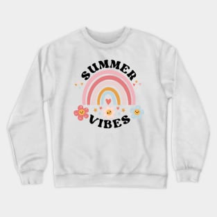 Summer vibes a cute vintage groovy summer time design Crewneck Sweatshirt